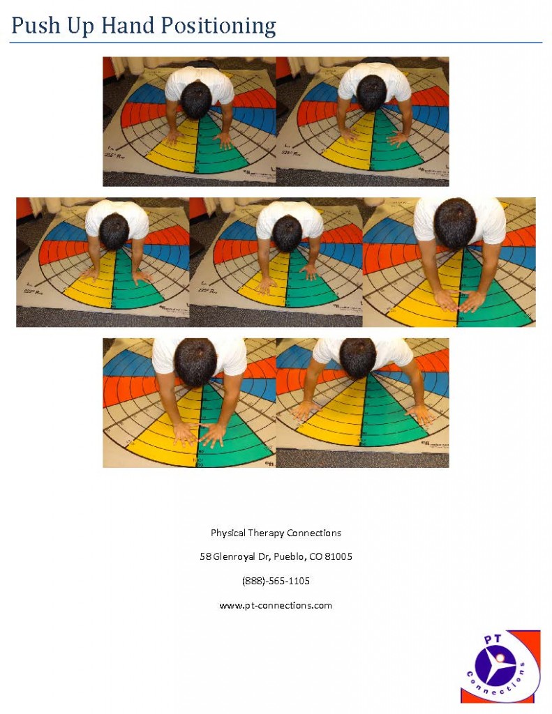 Push Up Hand Positioning Physical Therapy in Pueblo PT Connections