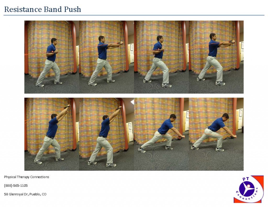 Resistance Band Push Physical Therapy in Pueblo PT Connections